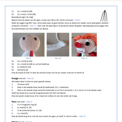 pagina uit het haakpatroon Bassie en Adriaan