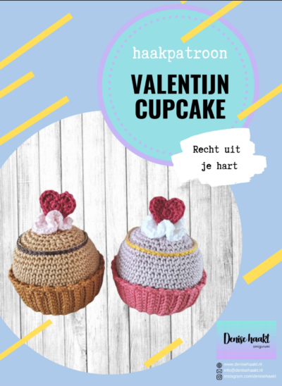 voorpagina haakpatroon Valentijn cupcake